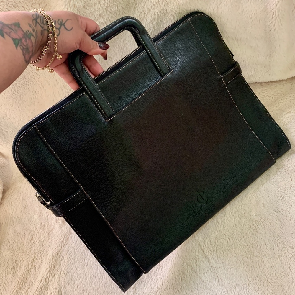 👑✅PRICE FIRM✅ COACH Black Leather Business Briefcase - Picture 3 of 17